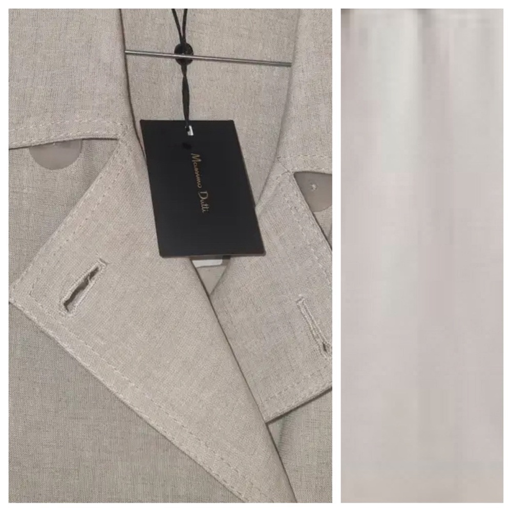 NWT. Massimo Dutti Beige Linen Blend Trench Coat Dress with Belt. Size L. - Picture 4 of 8